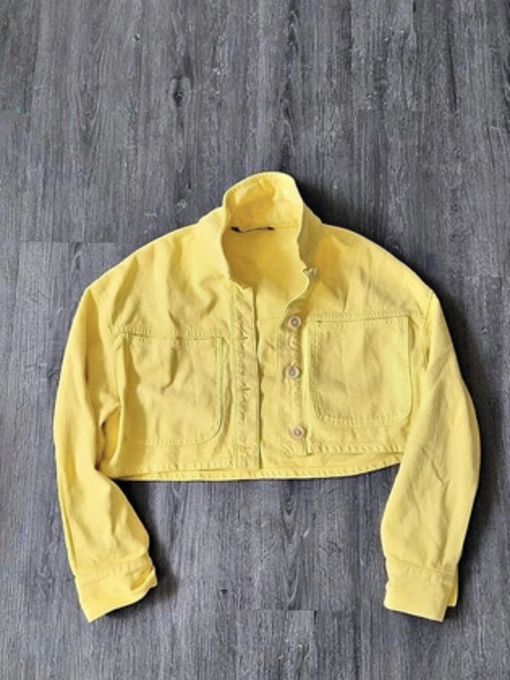 Vivid Yellow Cropped Jean Jacket